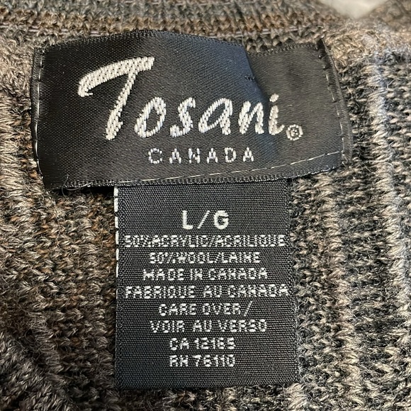 Tosani Vibtage 3D Knit Coogie Style V-Neck Geometric Sweater Men’s Large - Picture 9 of 9